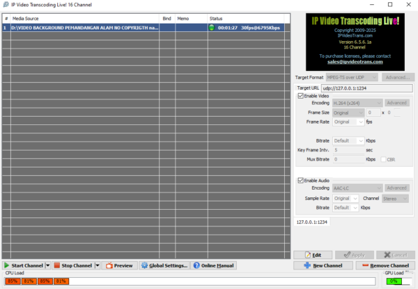 IP Video Transcoding LiveVersion 6.5.6.1a (16 Channel) Lifetime - Image 2