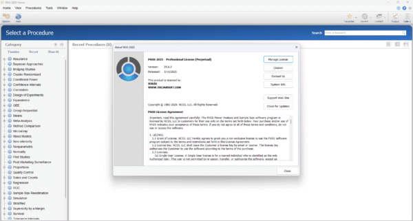 PASS 2025 VERSION 25.2 PRO PERPETUAL LICENSE | Sample Size Software | Power Analysis Software - Image 2