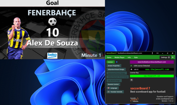 Football Scoreboard Software v.7 Max Output(3840px)  full version - Image 3