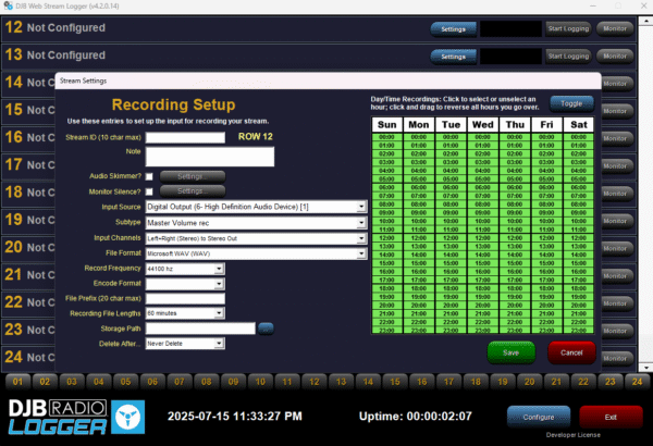 DJB Radio Logger 4 crack | 24 Channel logger - Image 3